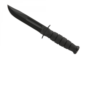 Ka-Bar Short Straight Edge Knife - Black - Fixed Blade - Kabar Knives